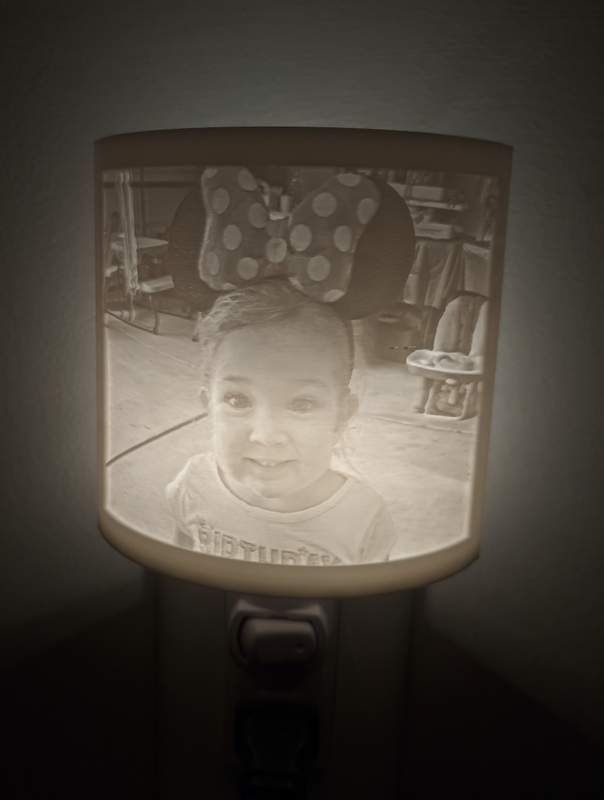 photo of a lithophane nightlight