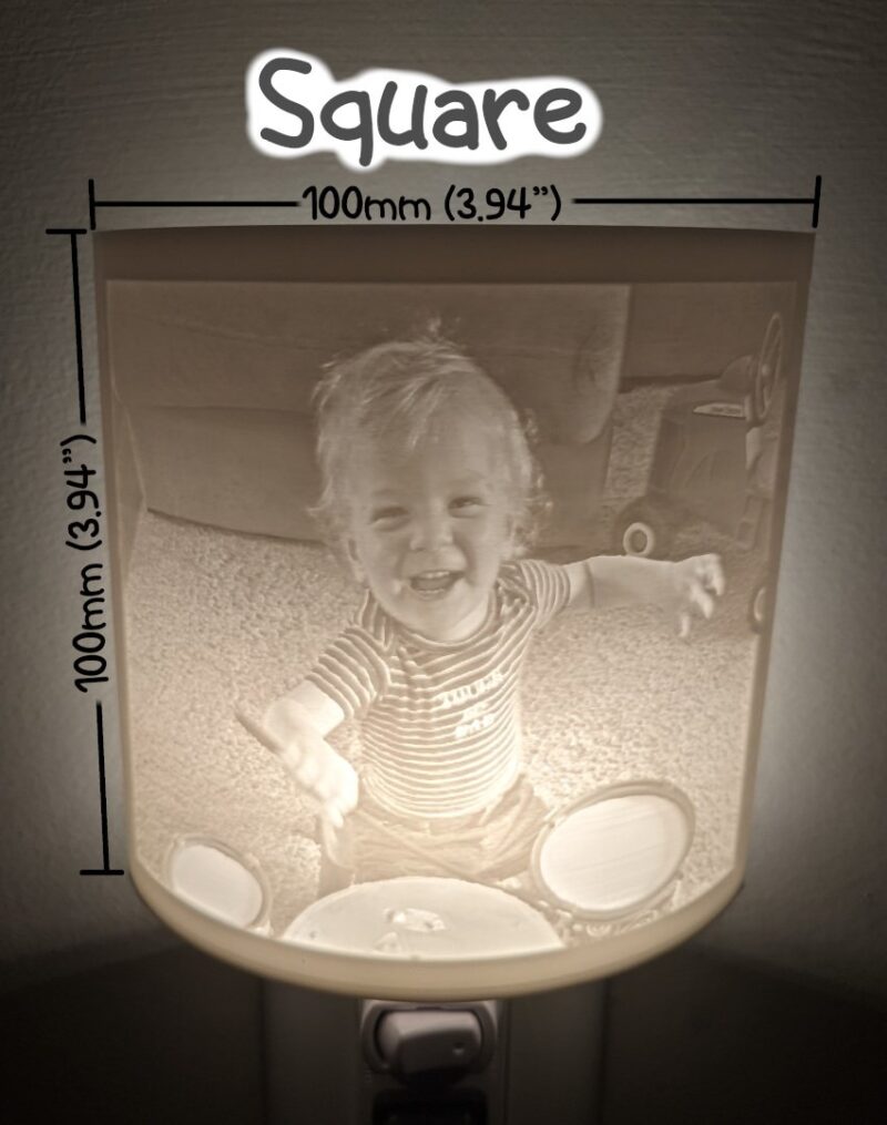 Lithophane square view 100mm wide x 100mm high