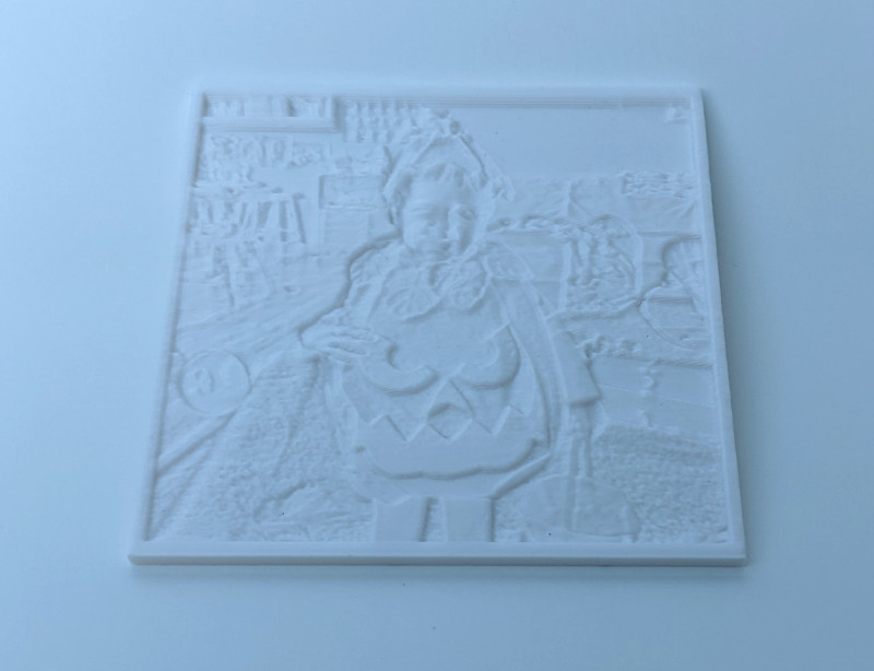 view of a single lithophane photo pane